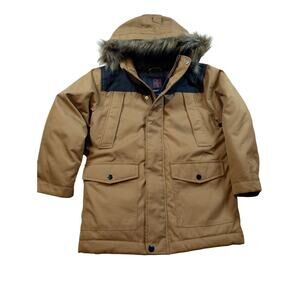 Swiss Tech Parka Winter Furr Lined Hoodie Ski School Jacket Boys Size M (8)